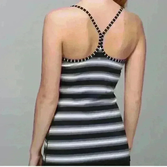 Lululemon Power Y Tank Luon Capilano Stripe Black and White - Picture 1 of 9